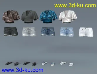 3D打印模型dForce Flutter Sleeve Outfit for Genesis 8 Female(s)的图片