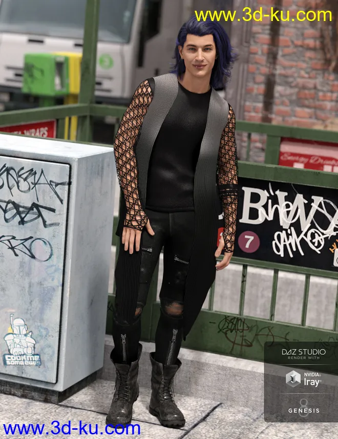 dForce Grunge Outfit Textures模型的图片3