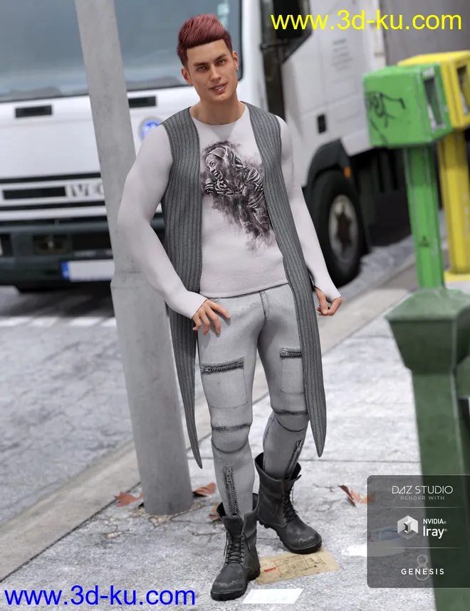 dForce Grunge Outfit Textures模型的图片4