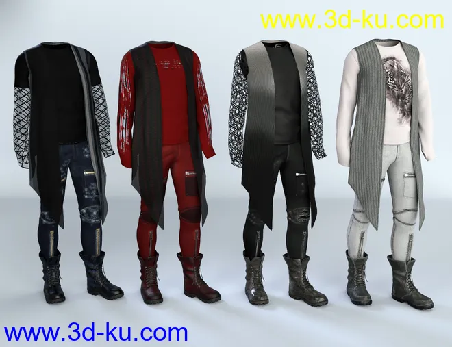 dForce Grunge Outfit Textures模型的图片6
