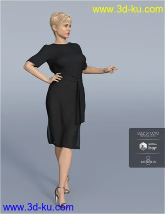 3D打印模型dForce H&C Belted Dress Outfit for Genesis 8 Female(s)的图片