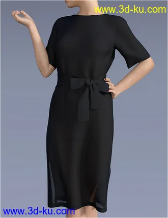 3D打印模型dForce H&C Belted Dress Outfit for Genesis 8 Female(s)的图片