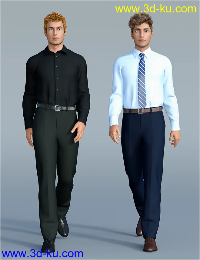 dForce H&C Dress Shirt Outfit for Genesis 8 Male(s)模型的图片1