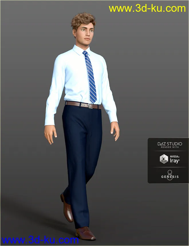 dForce H&C Dress Shirt Outfit for Genesis 8 Male(s)模型的图片2