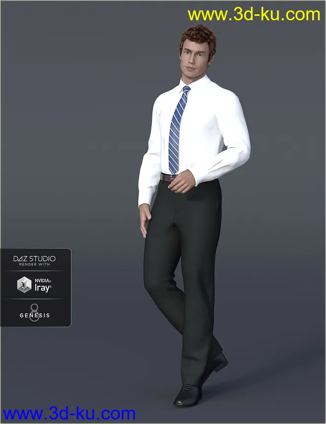 dForce H&C Dress Shirt Outfit for Genesis 8 Male(s)模型的图片3