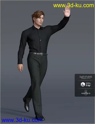 3D打印模型dForce H&C Dress Shirt Outfit for Genesis 8 Male(s)的图片