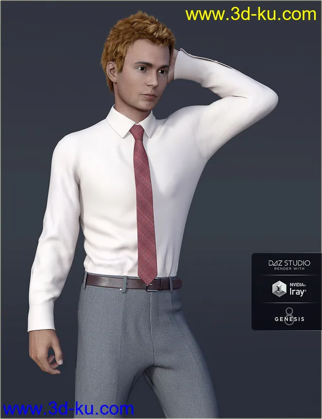dForce H&C Dress Shirt Outfit for Genesis 8 Male(s)模型的图片5