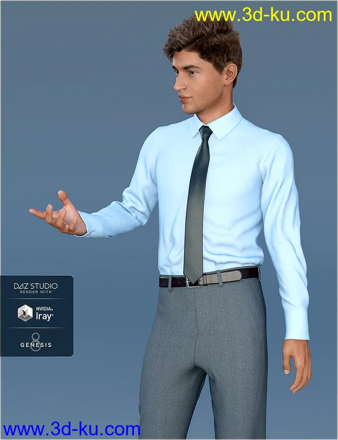 dForce H&C Dress Shirt Outfit for Genesis 8 Male(s)模型的图片6