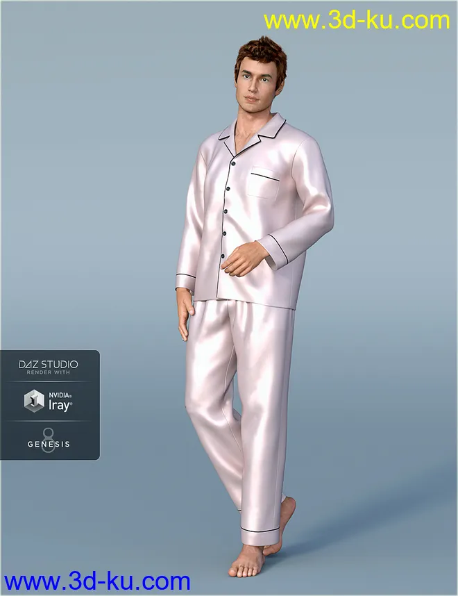 dForce H&C Pajamas Set for Genesis 8模型的图片5