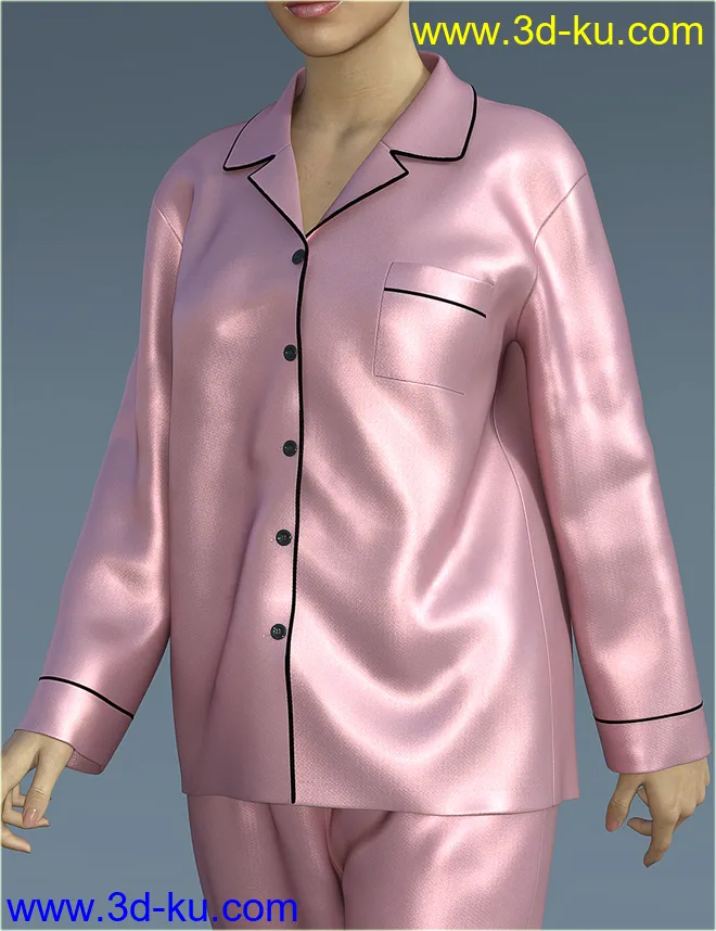 dForce H&C Pajamas Set for Genesis 8模型的图片6