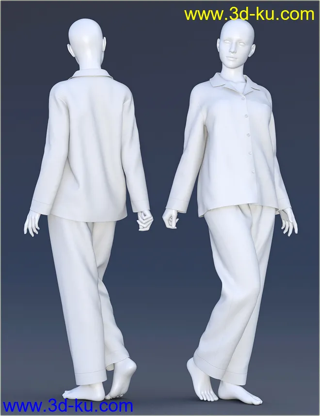dForce H&C Pajamas Set for Genesis 8模型的图片7