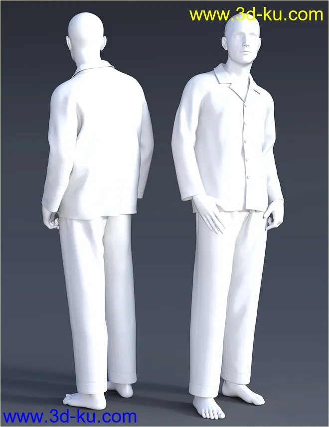 dForce H&C Pajamas Set for Genesis 8模型的图片8