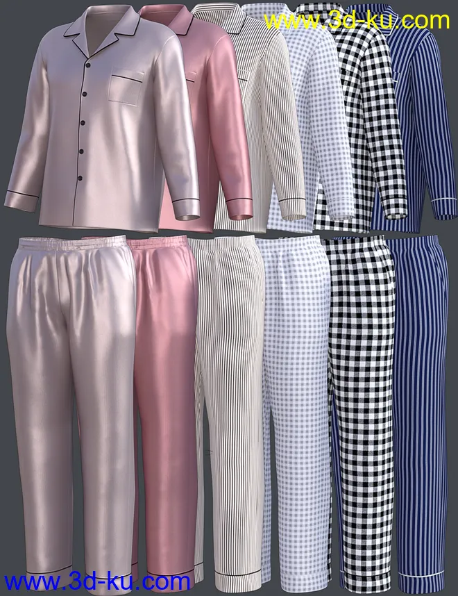 dForce H&C Pajamas Set for Genesis 8模型的图片9