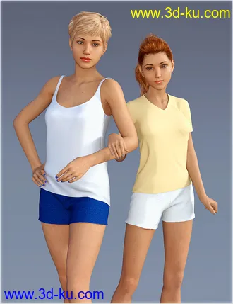 3D打印模型dForce H&C Sleep Shorts Outfits for Genesis 8 Female(s)的图片