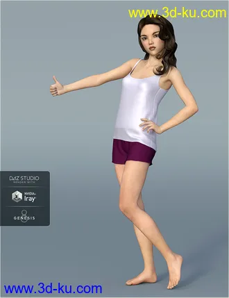 3D打印模型dForce H&C Sleep Shorts Outfits for Genesis 8 Female(s)的图片