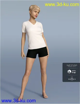 3D打印模型dForce H&C Sleep Shorts Outfits for Genesis 8 Female(s)的图片