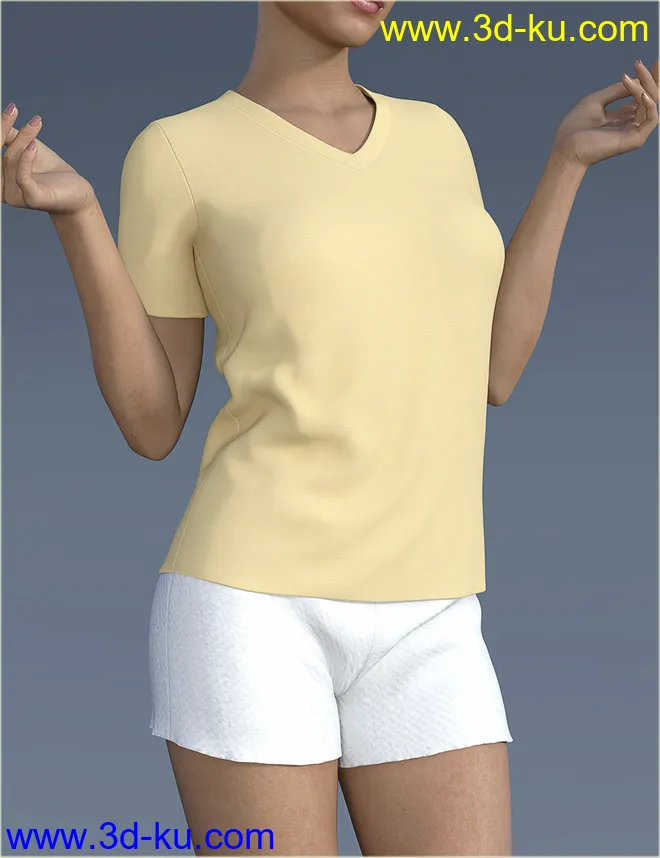 dForce H&C Sleep Shorts Outfits for Genesis 8 Female(s)模型的图片7
