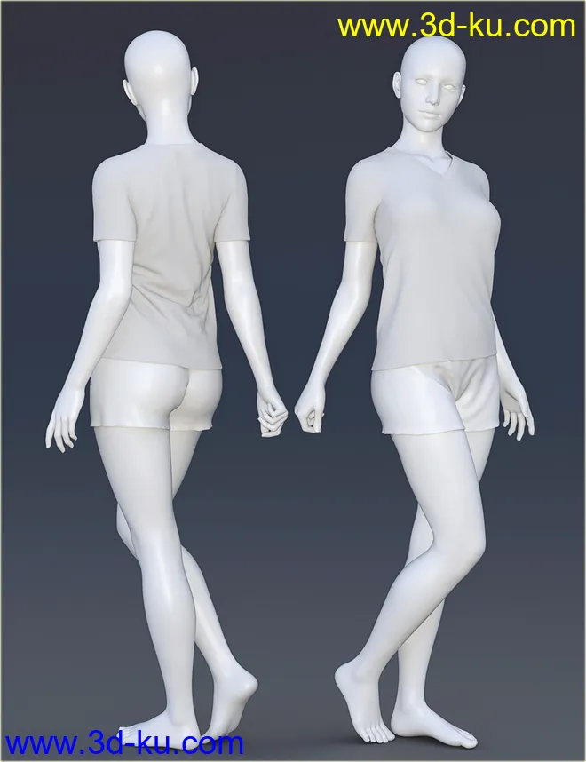 dForce H&C Sleep Shorts Outfits for Genesis 8 Female(s)模型的图片9