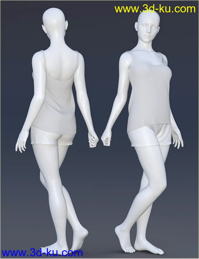 dForce H&C Sleep Shorts Outfits for Genesis 8 Female(s)模型的图片10