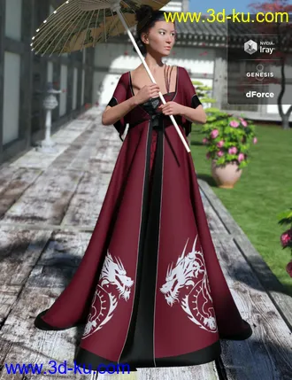 3D打印模型dForce Heilong Outfit for Genesis 8 Female(s)的图片