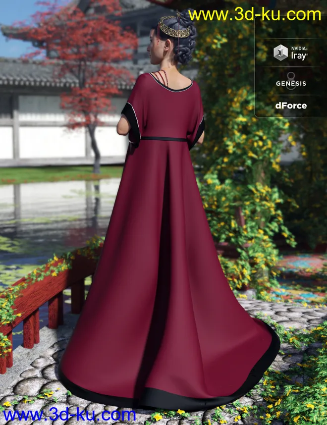 dForce Heilong Outfit for Genesis 8 Female(s)模型的图片3