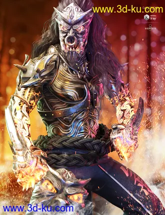 3D打印模型dForce Iron-Fire Outfit and Weapons for Genesis 8 Male(s)的图片