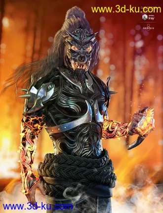 3D打印模型dForce Iron-Fire Outfit and Weapons for Genesis 8 Male(s)的图片