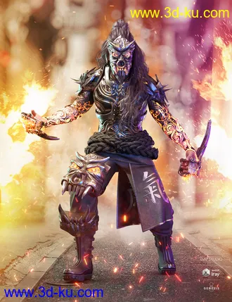 3D打印模型dForce Iron-Fire Outfit and Weapons for Genesis 8 Male(s)的图片