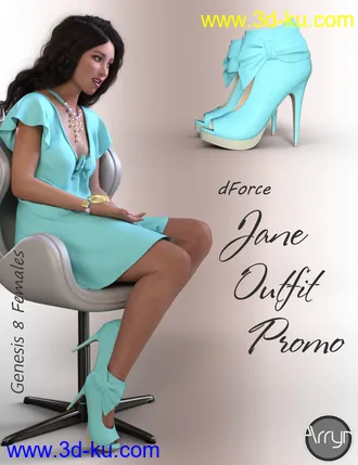 3D打印模型dForce Jane Outfit for Genesis 8 Female(s)的图片