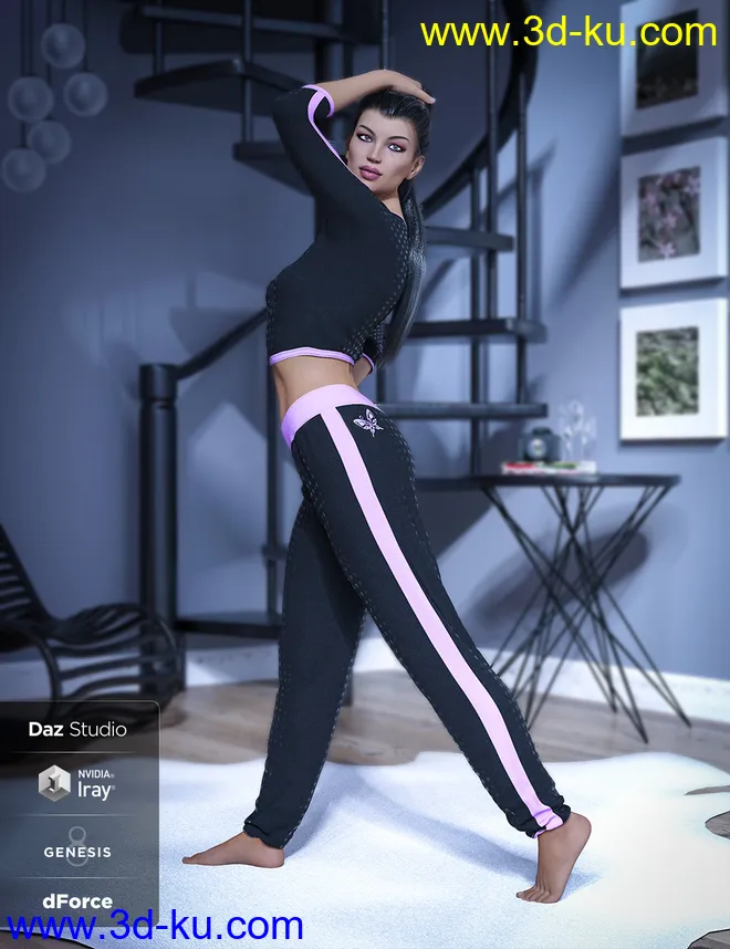 dForce Jenna Outfit Textures模型的图片3