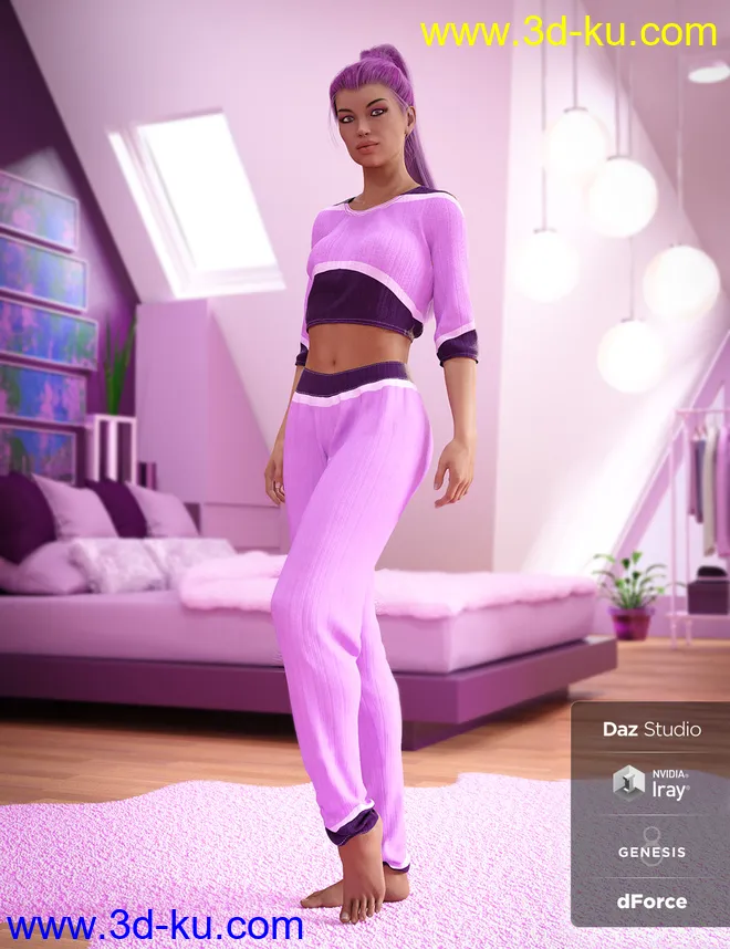 dForce Jenna Outfit Textures模型的图片4