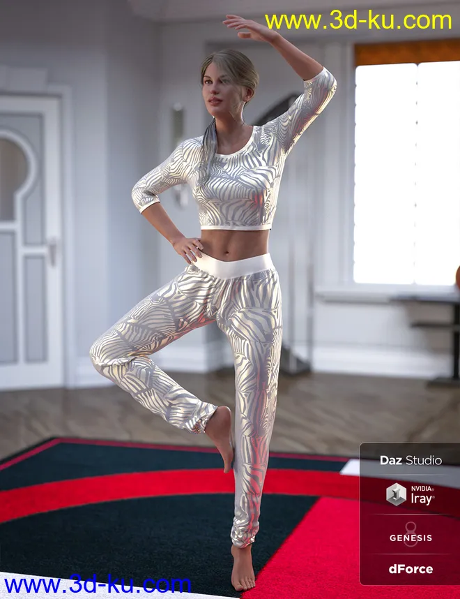 dForce Jenna Workout for Genesis 8 Female(s)模型的图片1