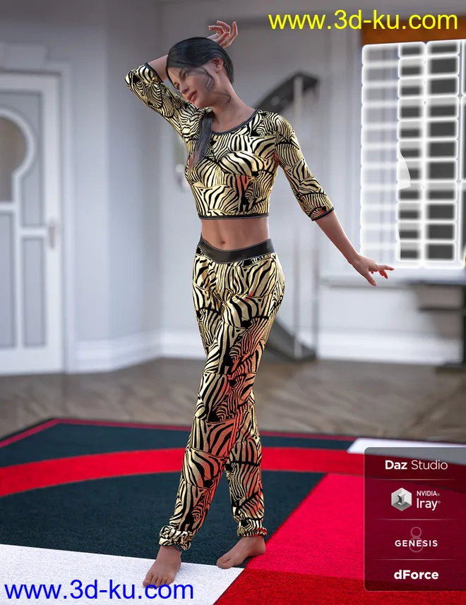 dForce Jenna Workout for Genesis 8 Female(s)模型的图片3