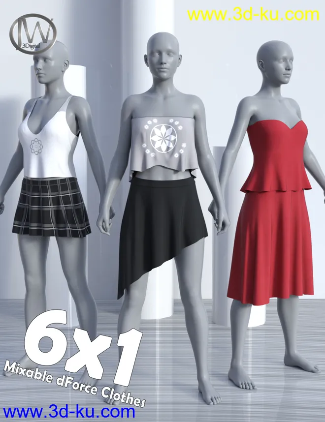 dForce JW Clothes Pack for Genesis 8 Female(s)模型的图片1