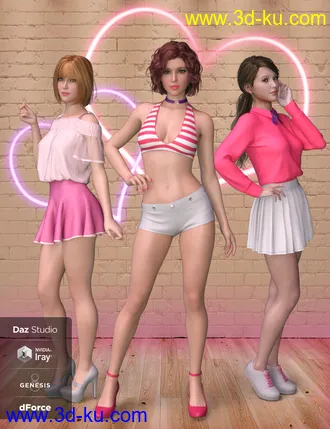3D打印模型dForce K-Pop Girls Outfits for Genesis 8 Female(s)的图片