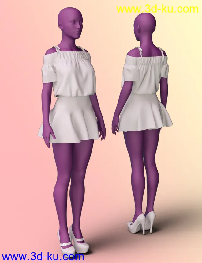 dForce K-Pop Girls Outfits for Genesis 8 Female(s)模型的图片12