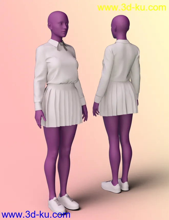 dForce K-Pop Girls Outfits for Genesis 8 Female(s)模型的图片14