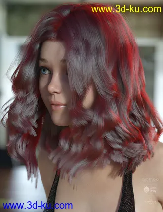 3D打印模型dForce Kay Hair for Genesis 3 and 8 Female(s)的图片