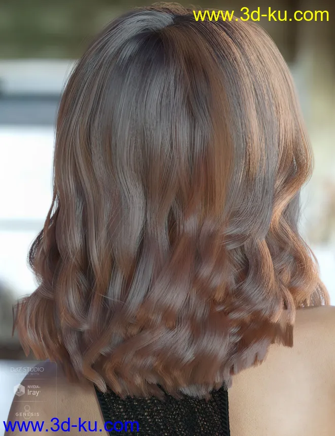 dForce Kay Hair for Genesis 3 and 8 Female(s)模型的图片4