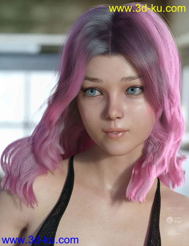 dForce Kay Hair for Genesis 3 and 8 Female(s)模型的图片7