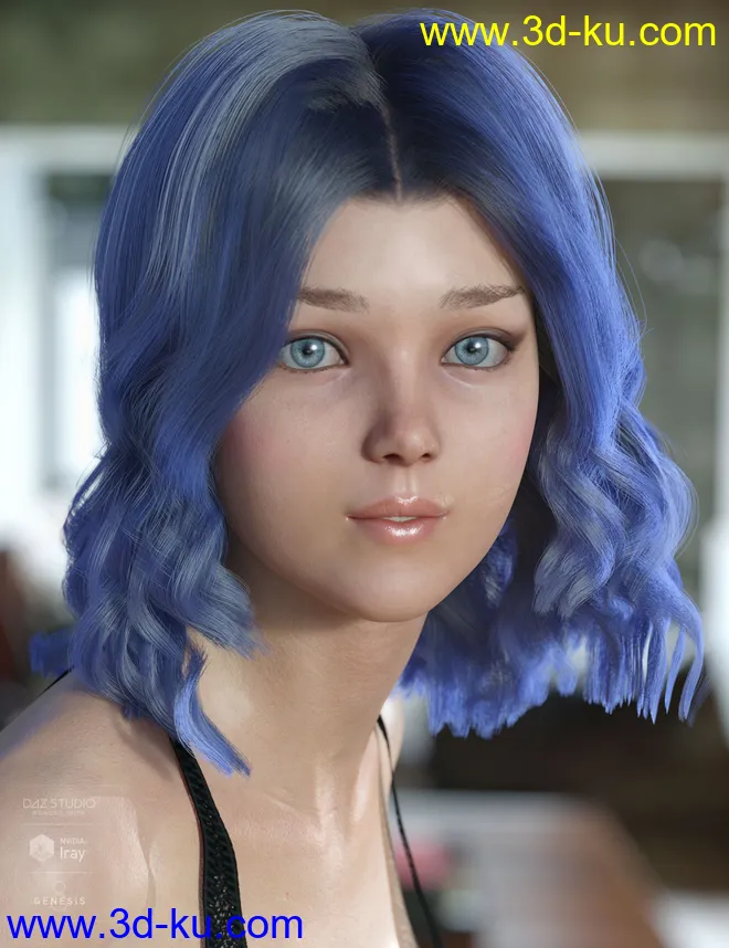 dForce Kay Hair for Genesis 3 and 8 Female(s)模型的图片8