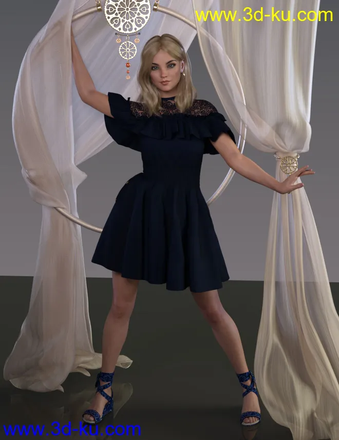 dForce Kelly Outfit for Genesis 8 Female(s)模型的图片1