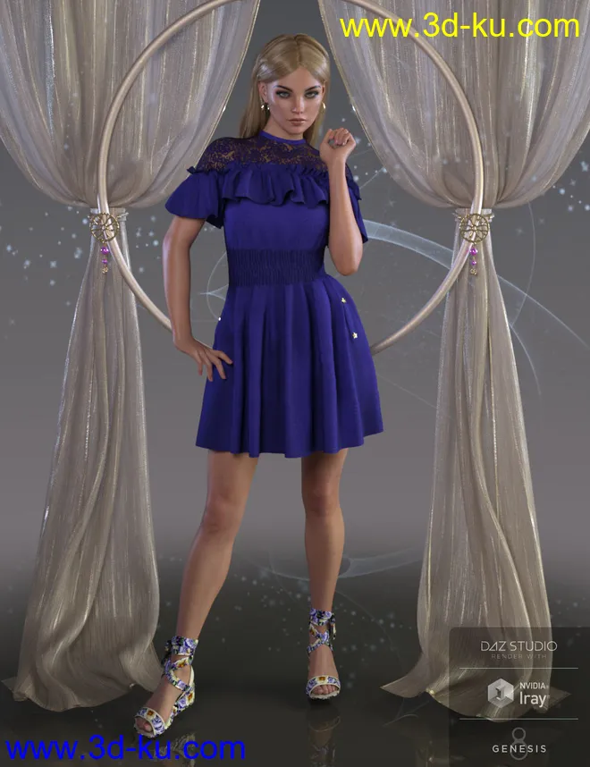 dForce Kelly Outfit for Genesis 8 Female(s)模型的图片3