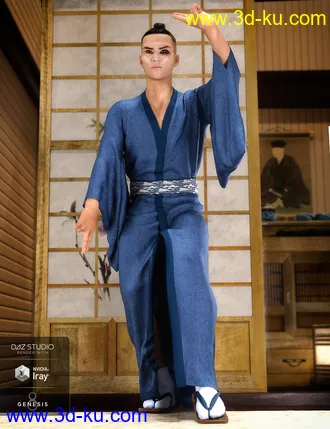 3D打印模型dForce Kimono Outfit for Genesis 8 Male(s)的图片
