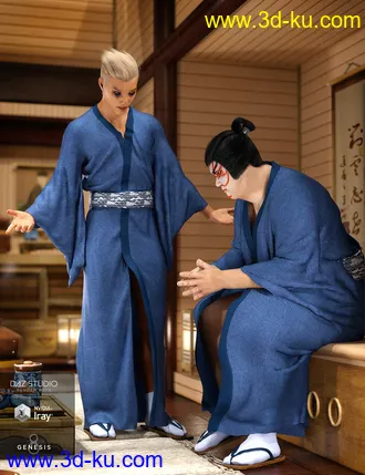 3D打印模型dForce Kimono Outfit for Genesis 8 Male(s)的图片