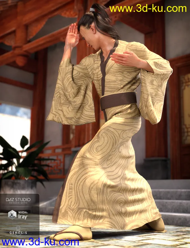 dForce Kimono Outfit Male Textures模型的图片2