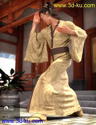 3D打印模型dForce Kimono Outfit Male Textures的图片