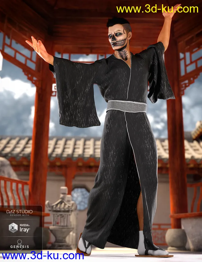 dForce Kimono Outfit Male Textures模型的图片5
