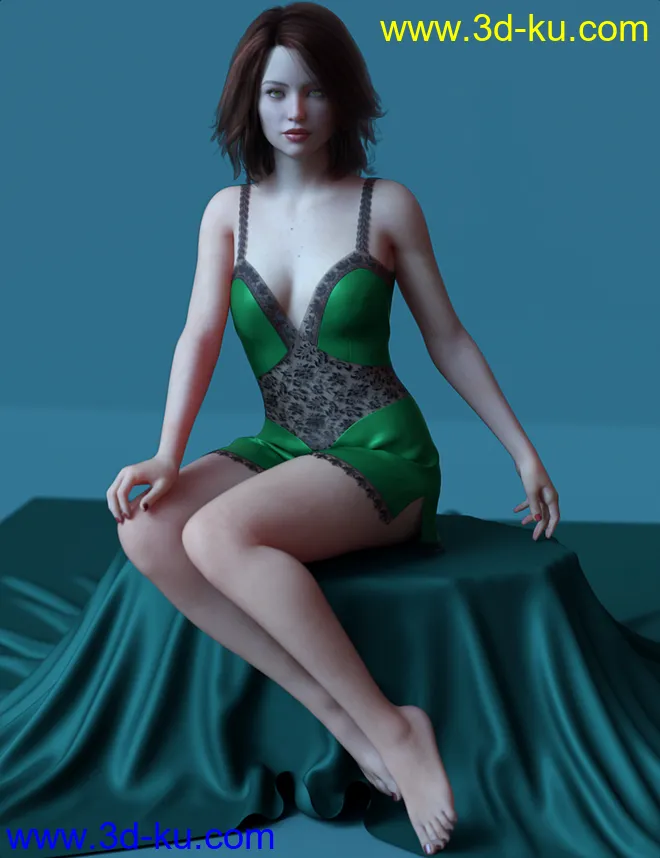dForce Lace Teddy for Genesis 8 Female(s)模型的图片1