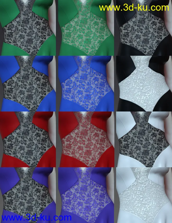 dForce Lace Teddy for Genesis 8 Female(s)模型的图片9
